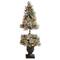 5ft. Pre-Lit Flocked Artificial Christmas Tree in Decorative Urn, White LED Lights